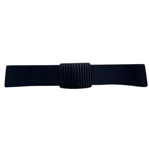 Elastic Black Womens Belt Stretch Fashion With Decorative Buckle Medium Size